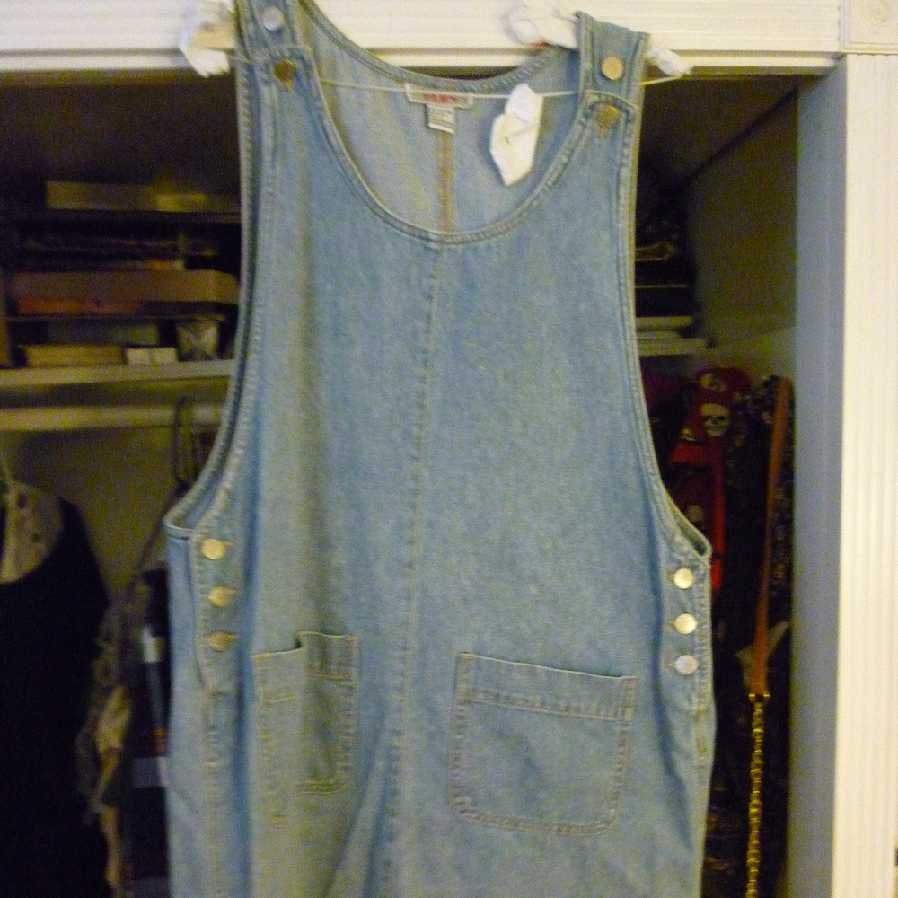 FADS L cotton dress pale stonewash denim, pockets